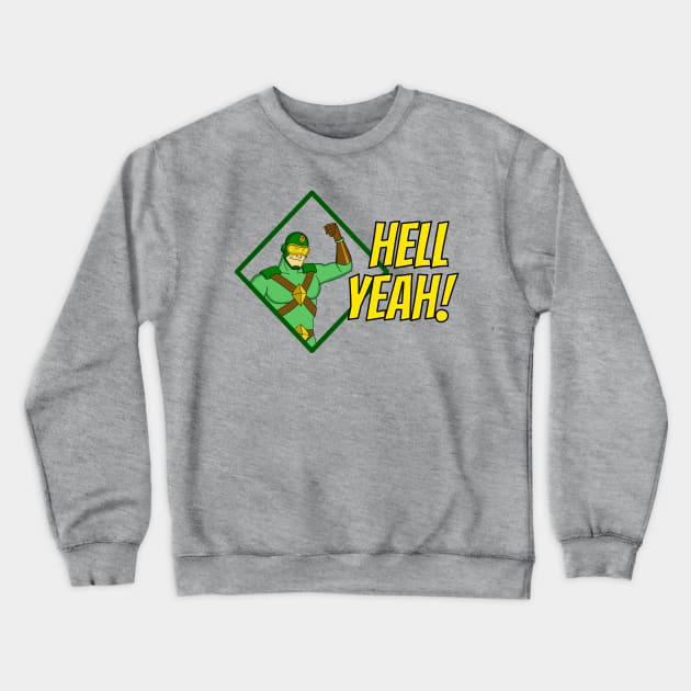 Kiteman! Hell yeah! Crewneck Sweatshirt by Yellow Hexagon Designs